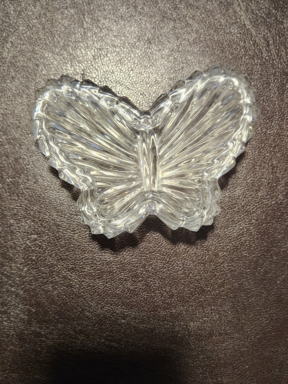 Vintage Clear Glass Butterfly Decorative Dish - Home Accents